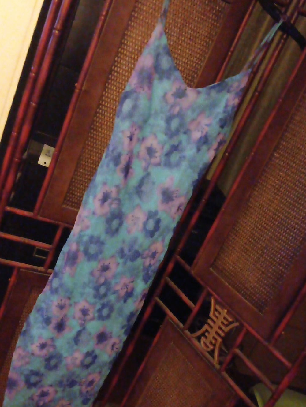 Floral Slip Dress in Blue and Purple